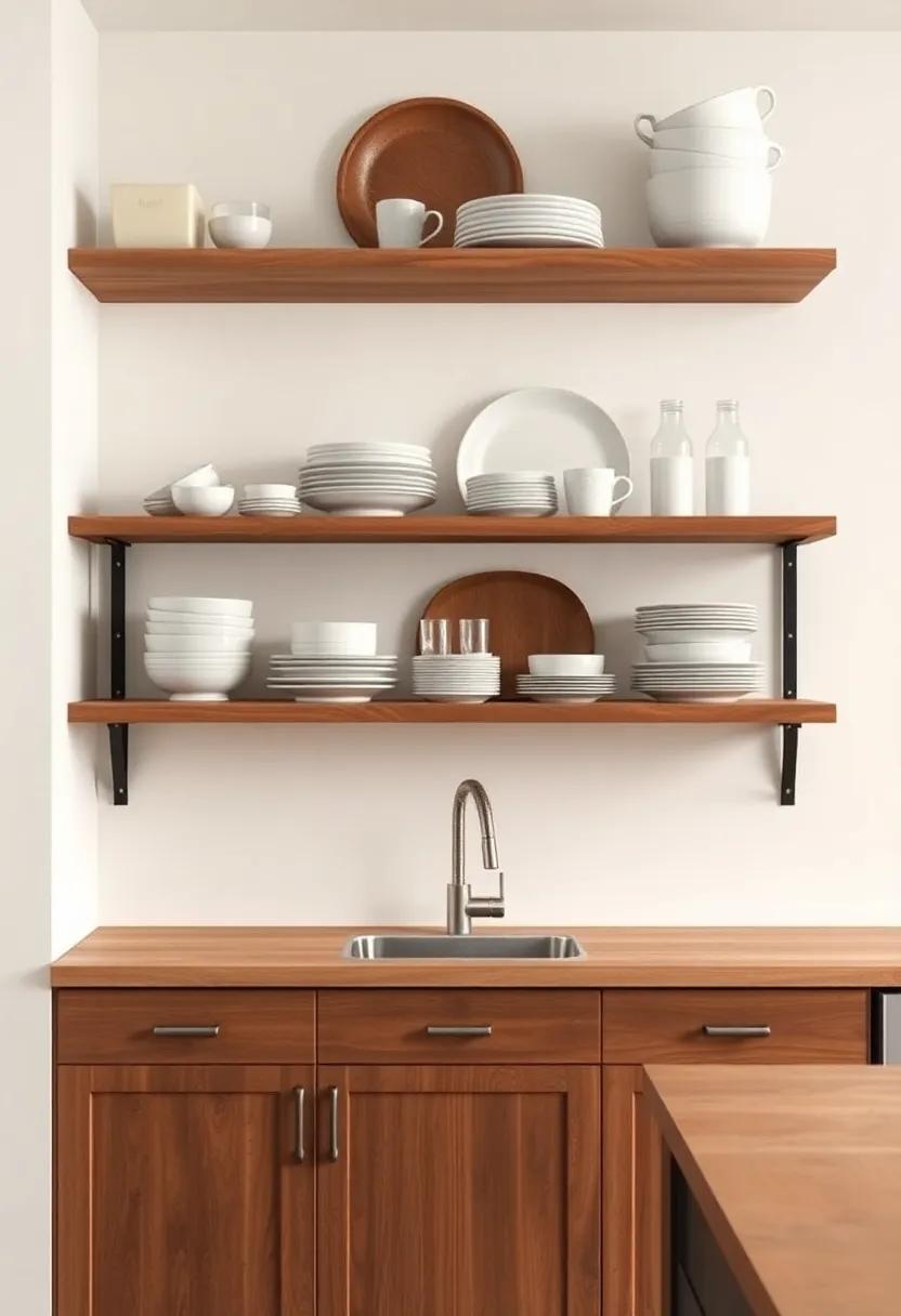 Open Shelving:⁣ Embrace the beauty of‌ rustic ⁤open​ shelving to display⁤ your beloved dishware and add a⁣ personalized ⁤touch to your kitchen