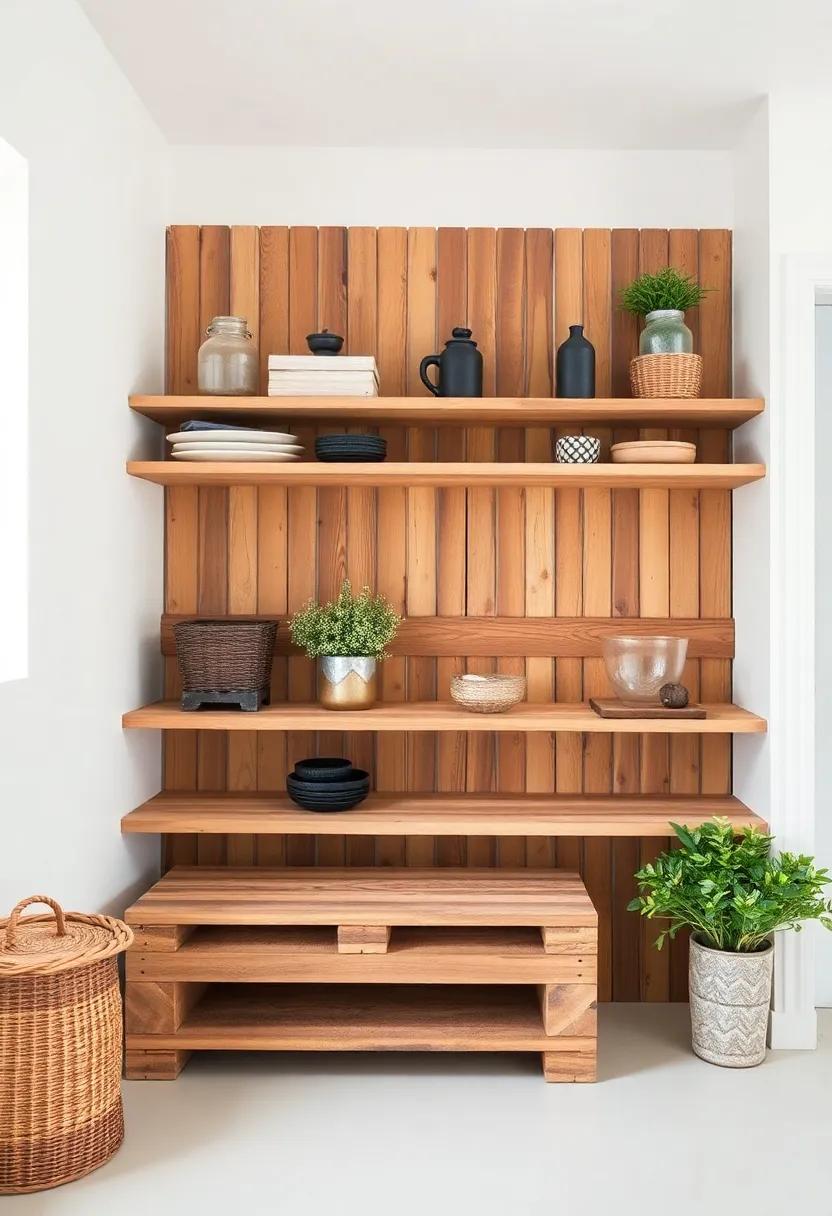 Upcycled wood Pallets: transform wood pallets ‌into shelving units ⁢or benches for a‌ budget-friendly, rustic ​aesthetic