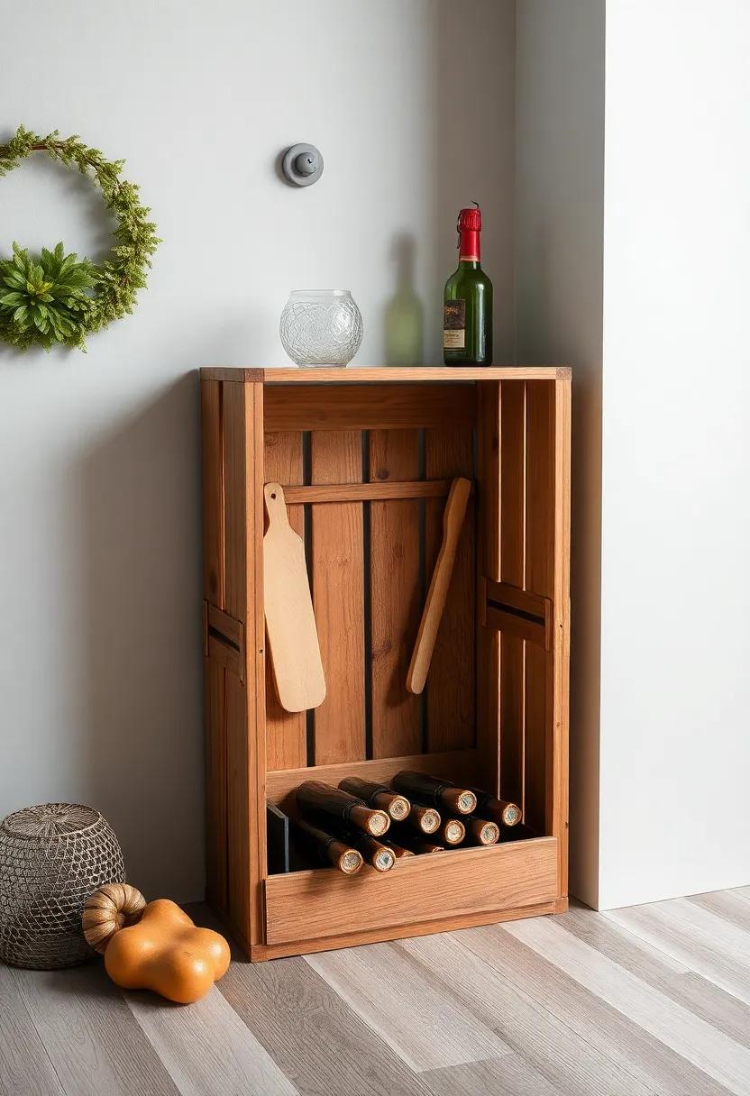 Wine Crates: Collect wine crates for a​ rustic‌ and stylish solution to store kitchen tools or ‌food items