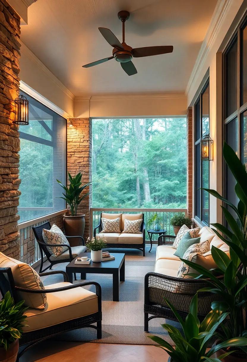 Elegant Lighting Casting Shadows on Intricate Stonework and Delicate Screen Panels