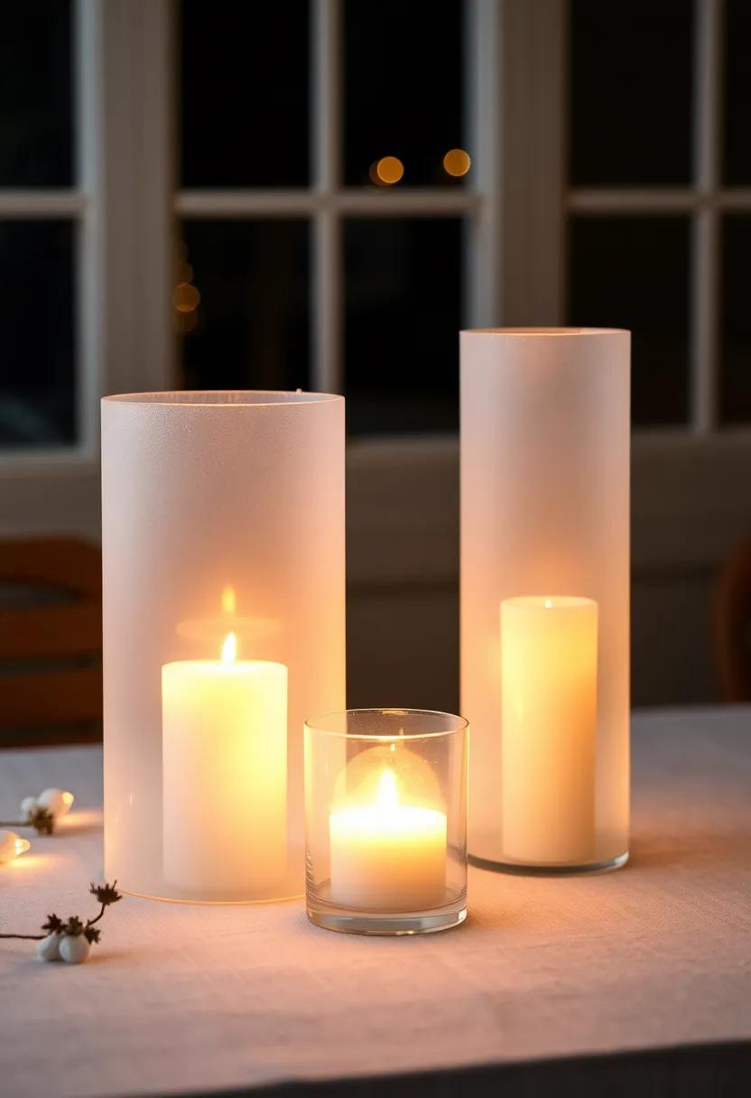 Frosted ‍Glass lanterns: use‍ frosted glass candle⁤ holders for ‌a soft, diffused glow that provides a romantic⁤ touch while still ‌being practical