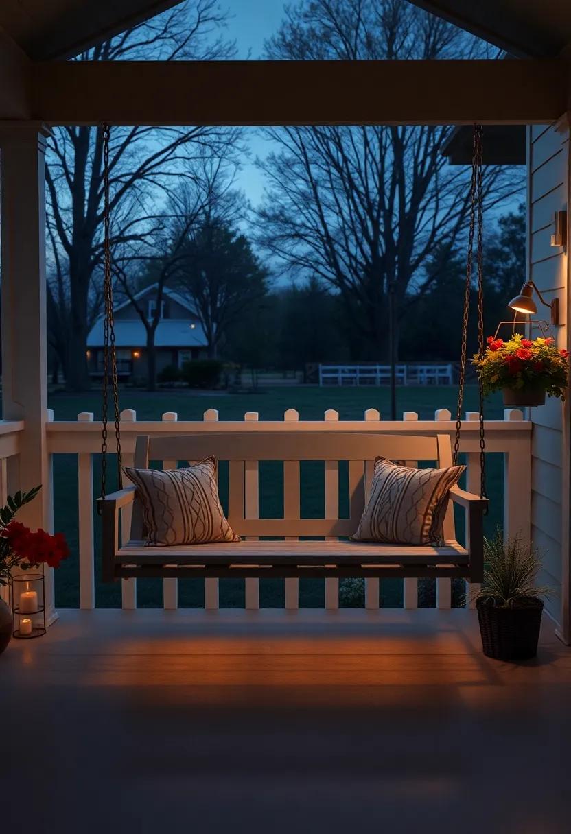 Porch Swing Glow: Enhance the comfort of a porch swing with soft lighting ⁤under the seat to⁤ create ‌a ‍cozy nook ‌for​ evening relaxation