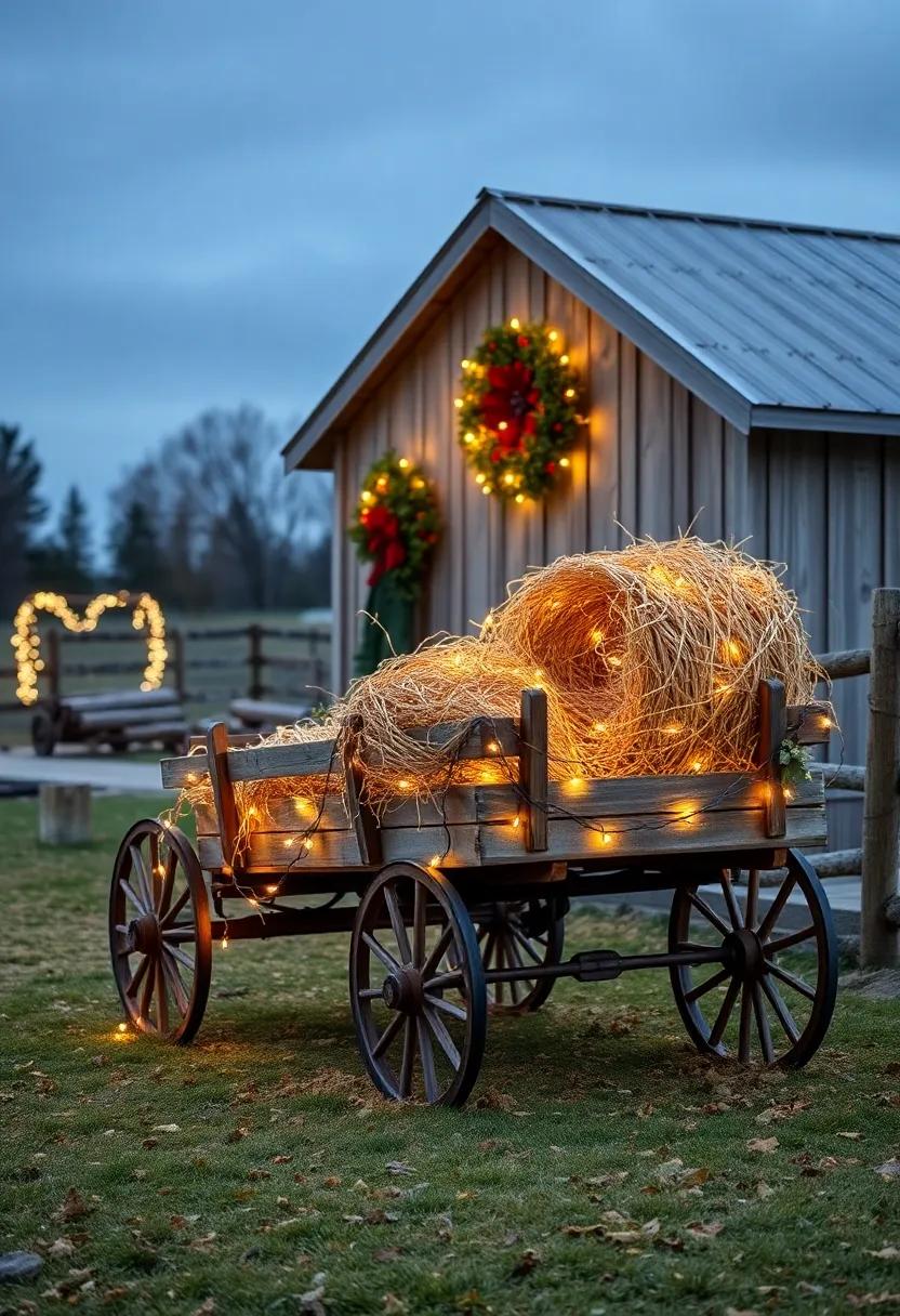 Rustic Wagons: Fill an old wagon with hay and twinkling lights for a⁤ charming‍ seasonal ‍display​ that ‌blends with your‍ rural ⁢aesthetic