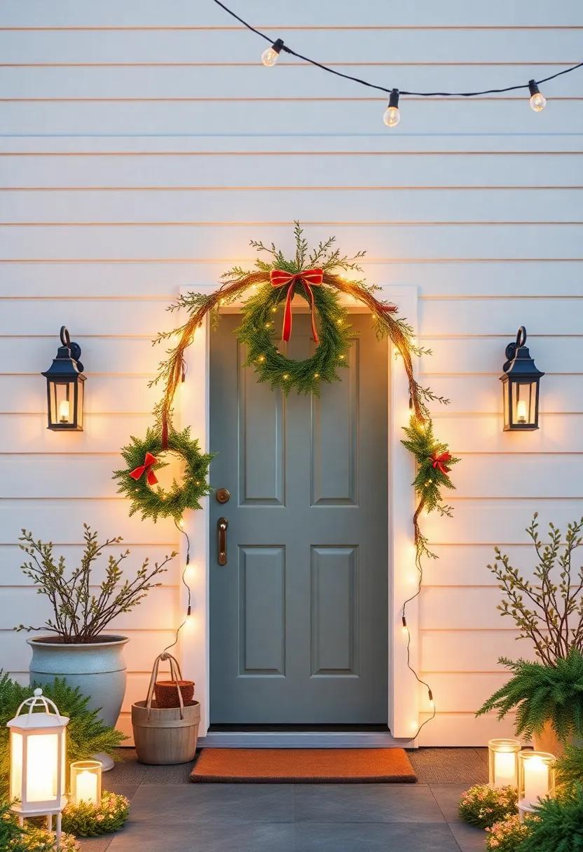 Seasonal Wreaths with‌ Lights: Adorn your front door with ‌seasonal ‌wreaths that incorporate string lights, ensuring a welcoming vibe⁢ through all seasons