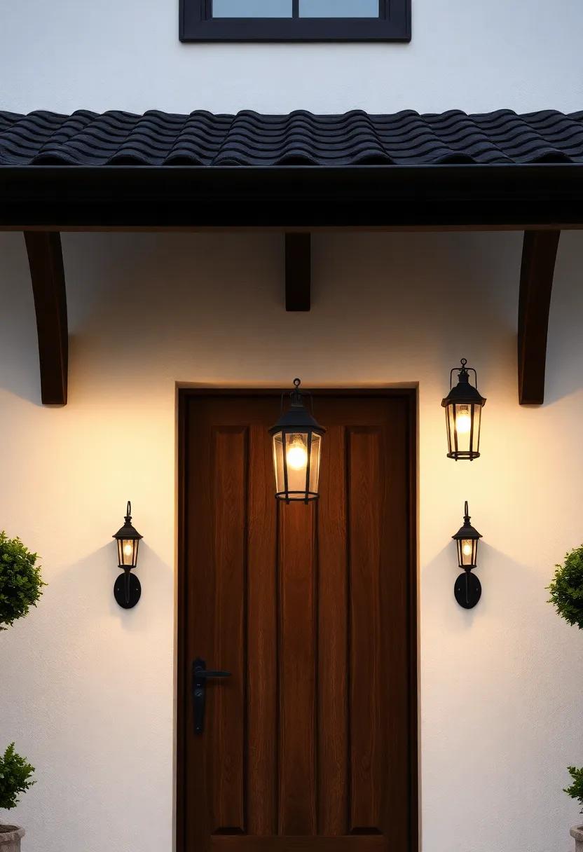 Wall-Mounted Lanterns: install classic wall-mounted⁣ lanterns by doorways for an elegant touch ​that ⁤provides ⁤both style and security