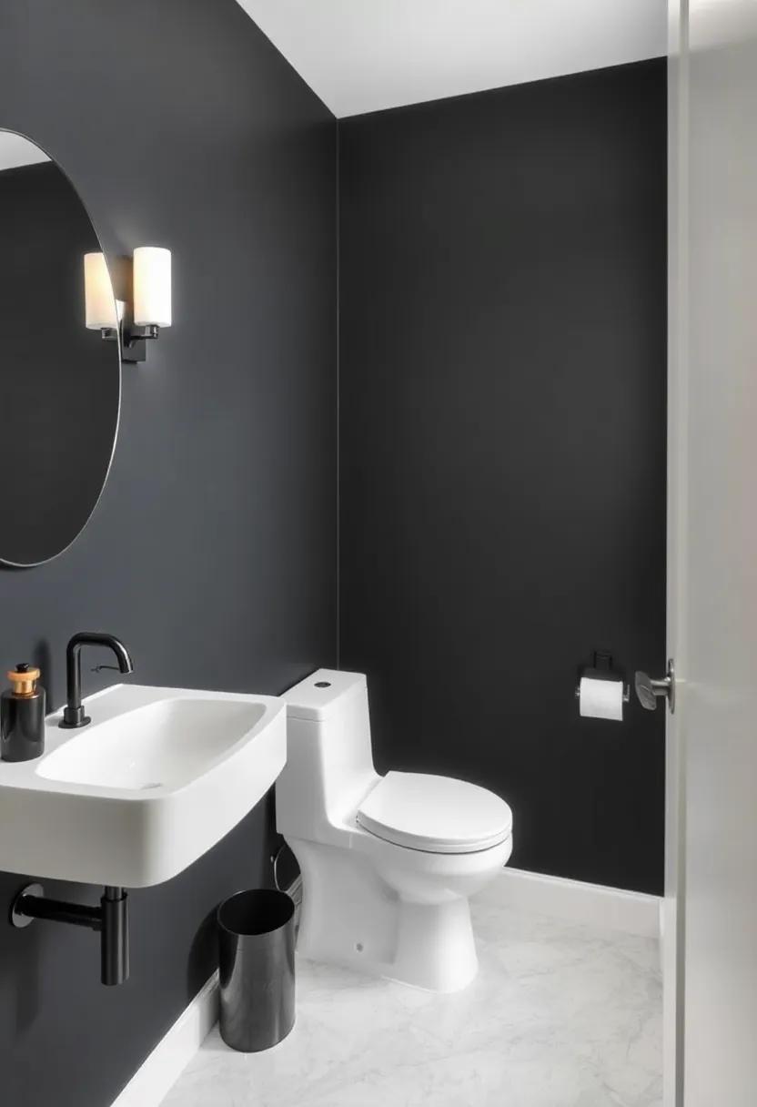 Accent⁤ one wall⁤ with a bold ⁢charcoal paint to create a dramatic focal point