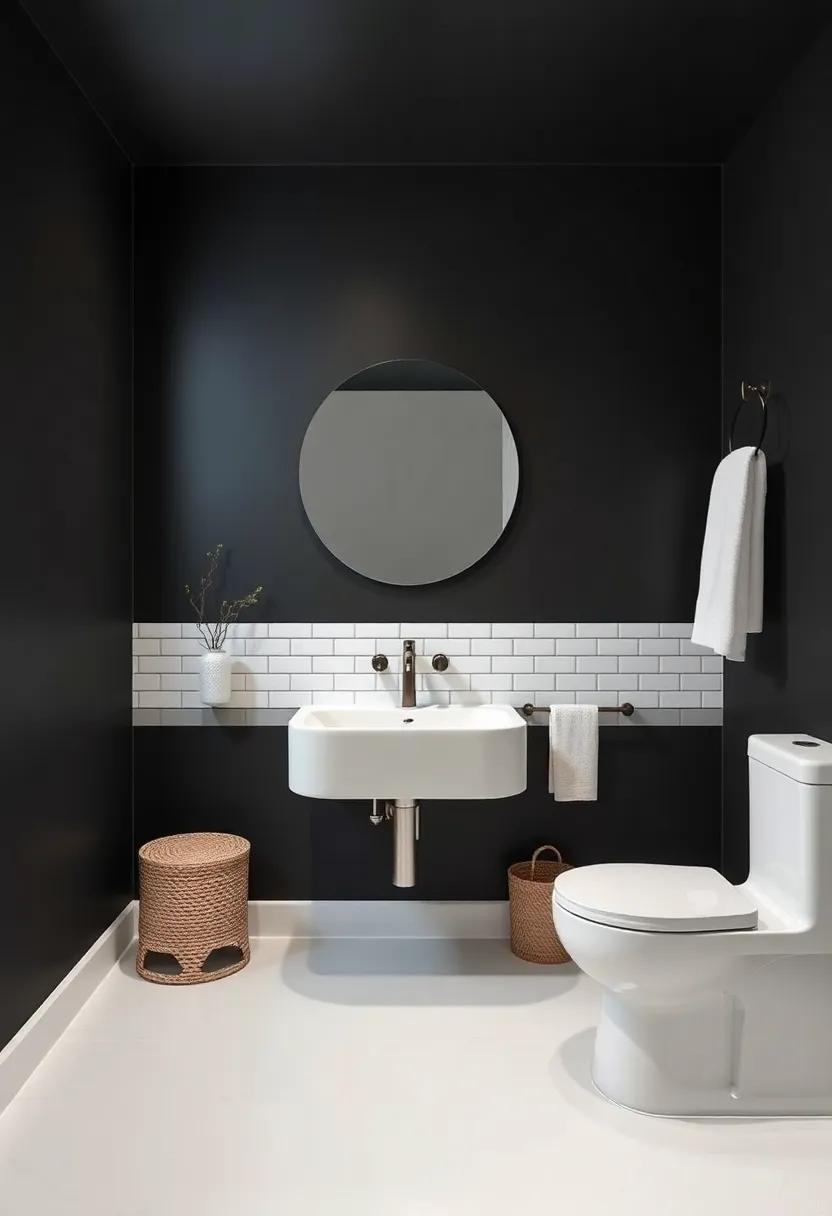 Add a white subway tile backsplash to juxtapose against deep wall⁣ colors