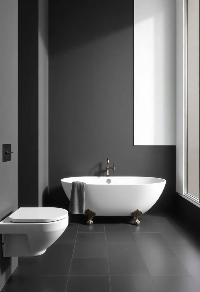 Choose a statement bathtub in a light color to stand out against dark⁤ walls