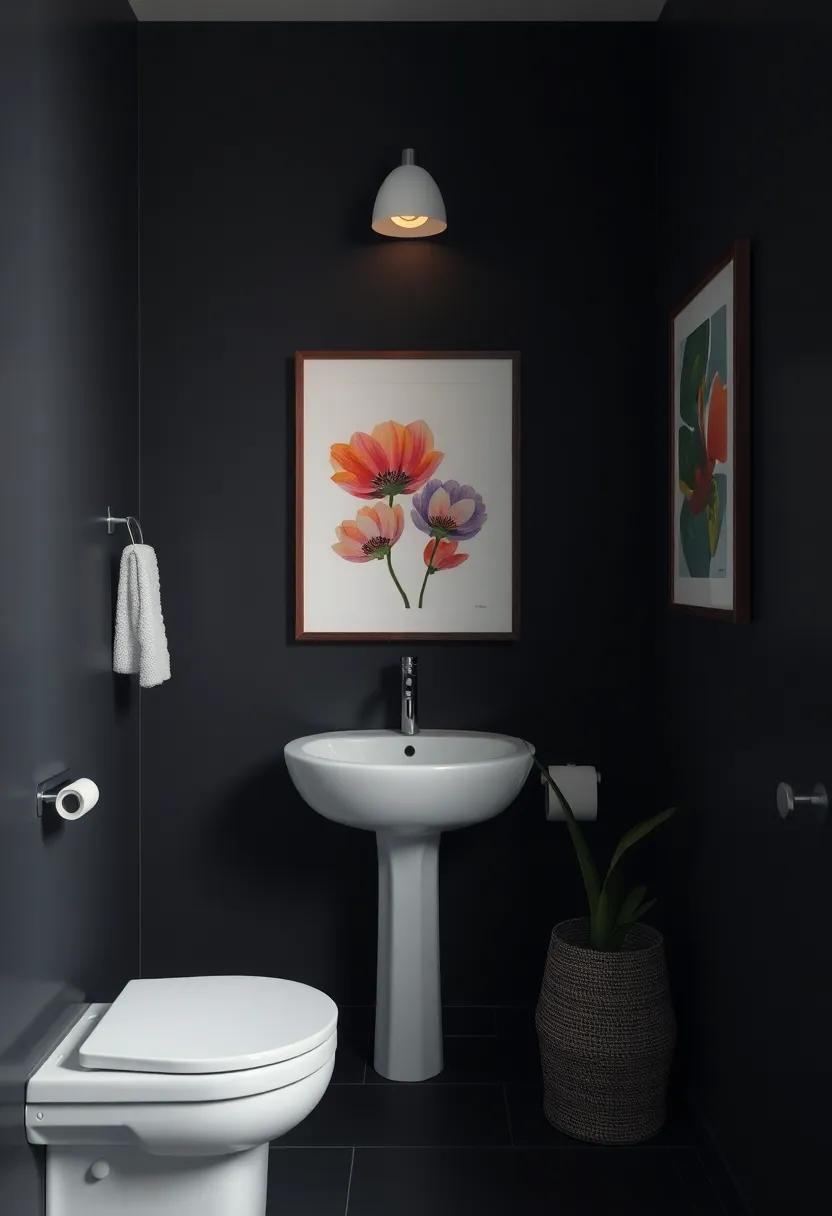 Decorate with vibrant art​ pieces to offset dark ‍walls and spark joy