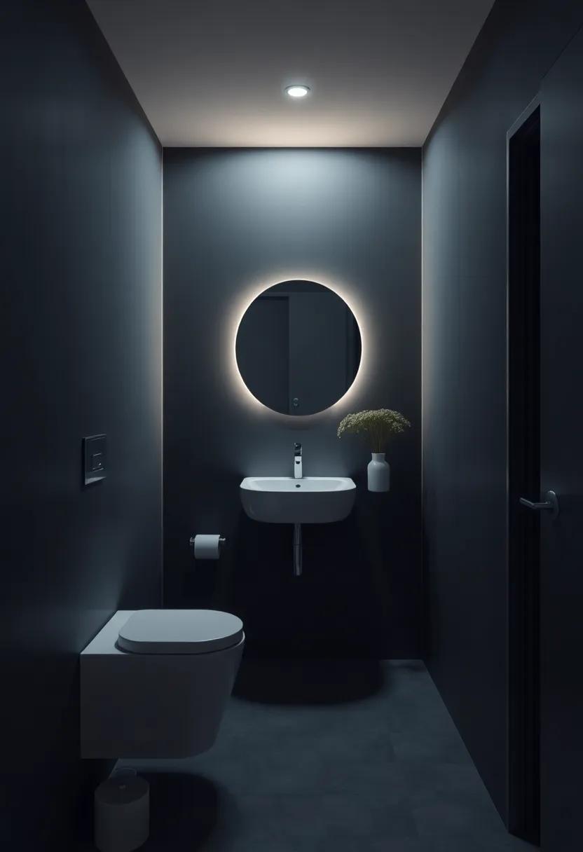 Use hidden lighting strips on dark walls to achieve an ethereal glow‍ at ‍night