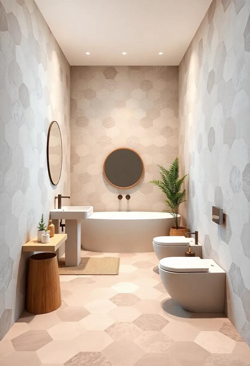 Hexagonal Tiles in Soft Pastels to Add Subtle ‍Texture