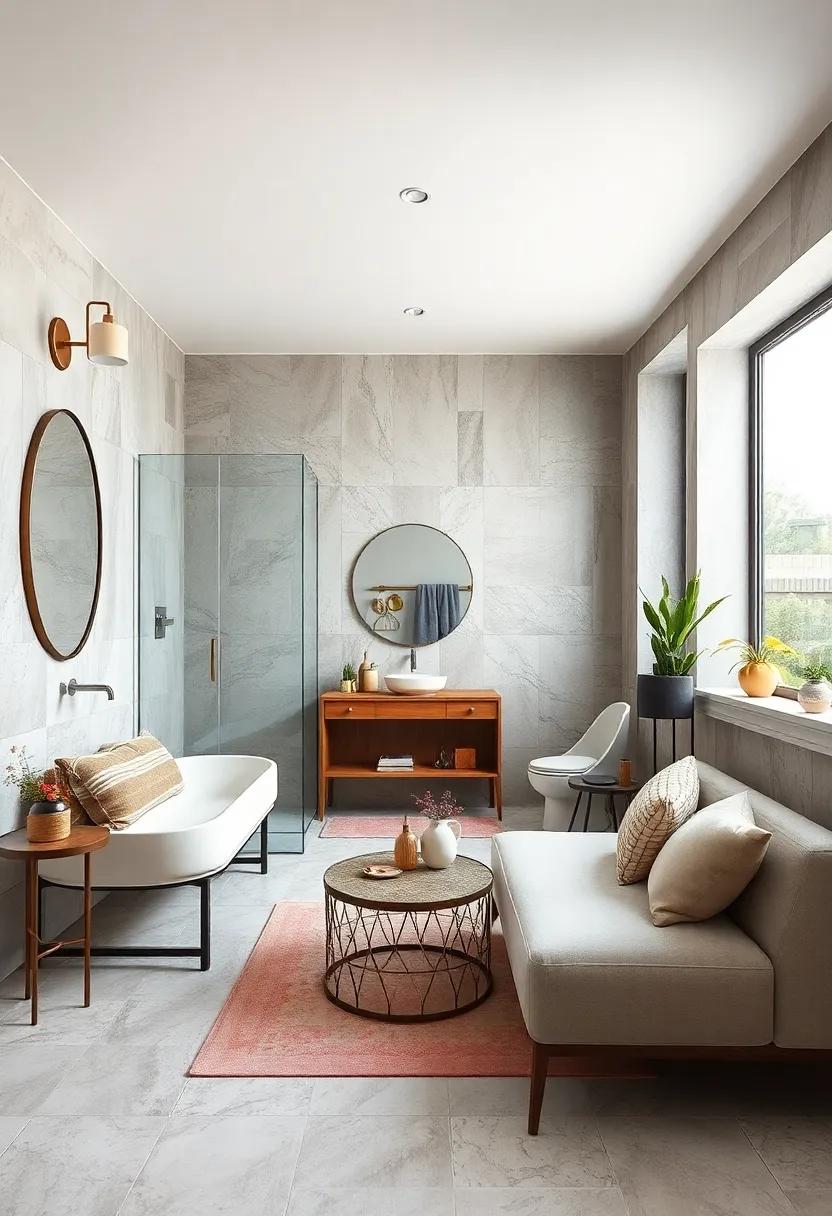 Large Format Tiles in Pale Colors to Minimize Grout Lines