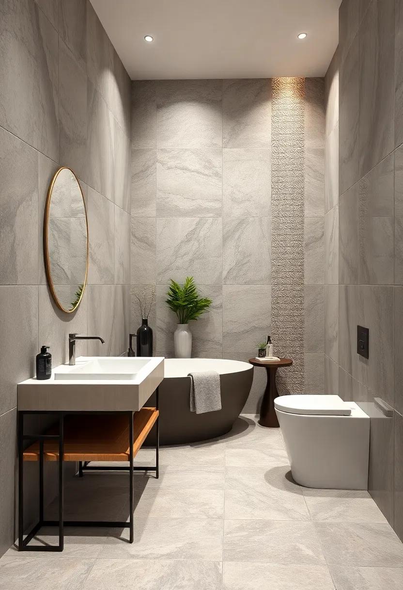 Metallic⁤ Accent ​Tiles Interspersed for a Hint ⁣of⁢ Glamour