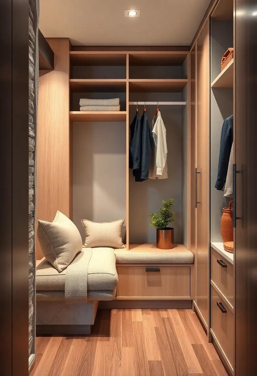 A built-in bench with hidden storage not only ⁤saves floor space but‌ also offers a convenient spot for dressing