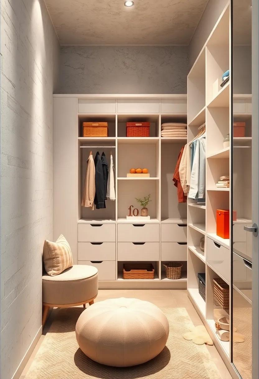 A minimalist approach using monochromatic ⁣built-in ⁤organizers creates a⁣ cohesive and visually expansive feel in a small ‍closet