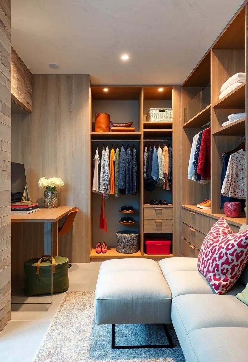 A mix of open ⁣and closed cabinetry allows for versatile storage, keeping everyday clothes⁣ visible and less-used items tucked away