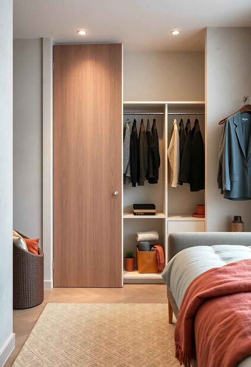 Utilizing the⁣ back of the closet door for hooks and slim ⁤racks maximizes usable space without crowding the ‌main ⁣area
