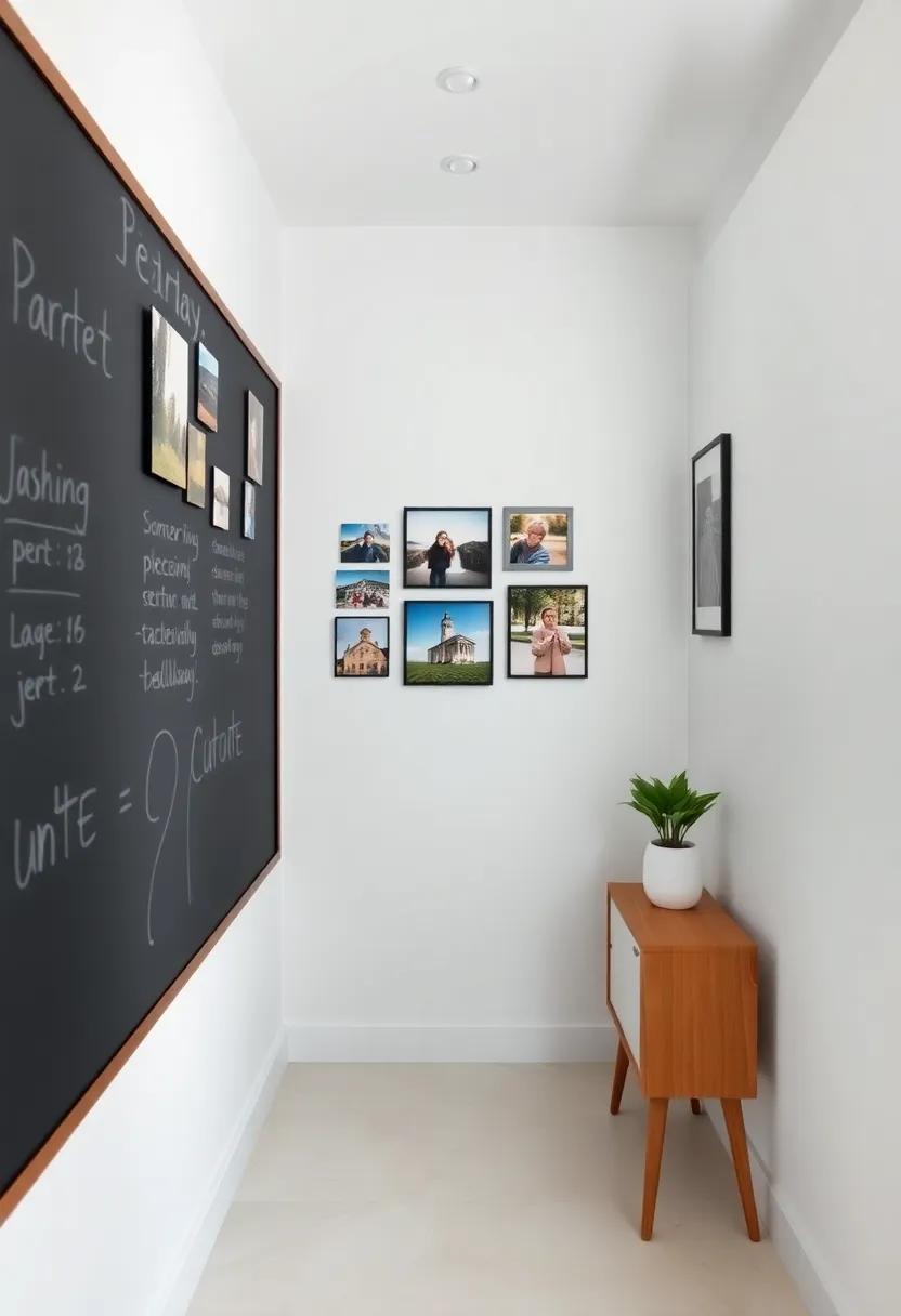 Use a chalkboard wall behind your photo display to ⁤write playful‌ captions and updates, merging art with ⁤a living message board