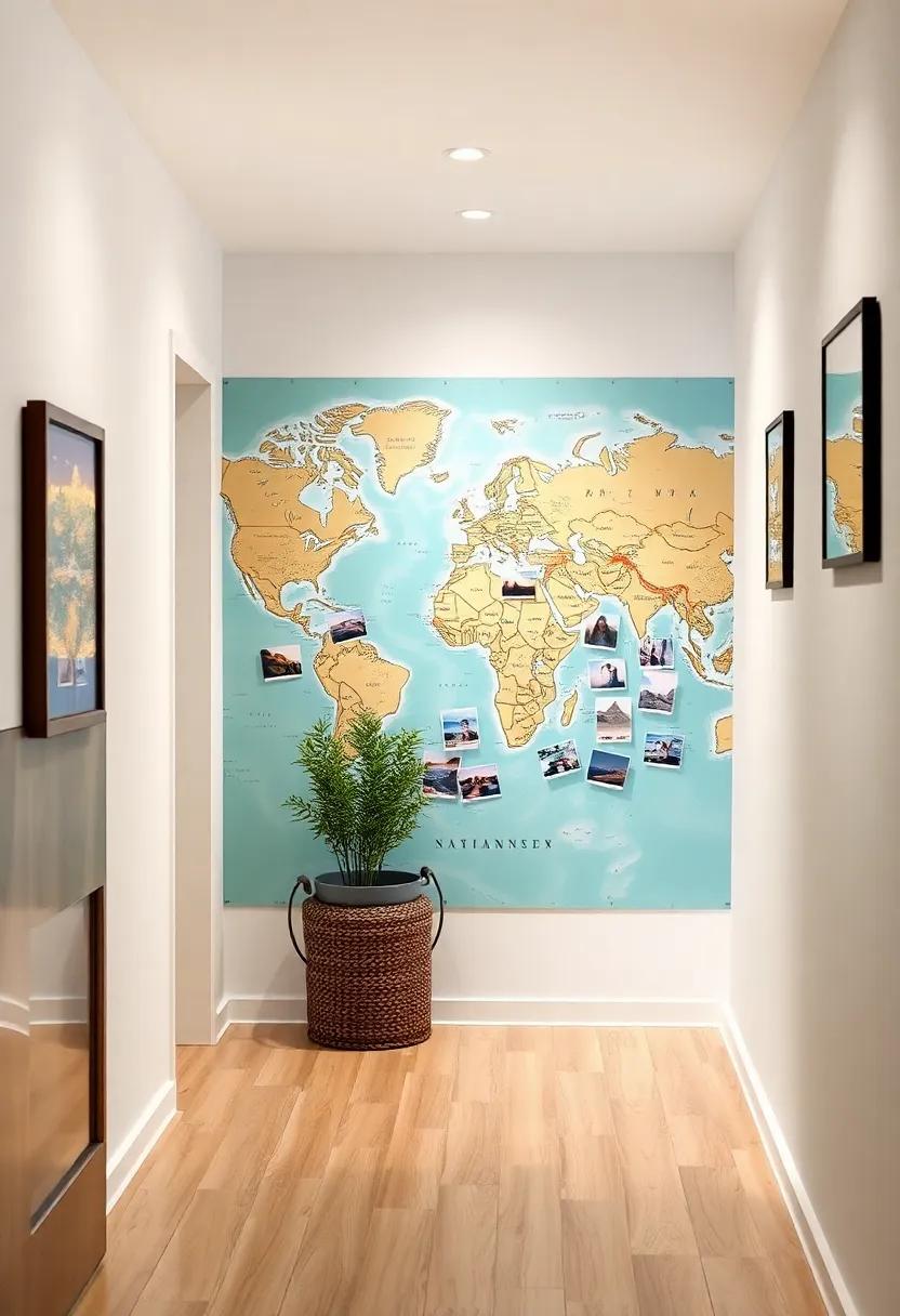 Celebrate your ⁢travels ‌with a world map backdrop that holds pinned ​photos from each‌ destination, sparking conversations and daydreams of‍ future adventures