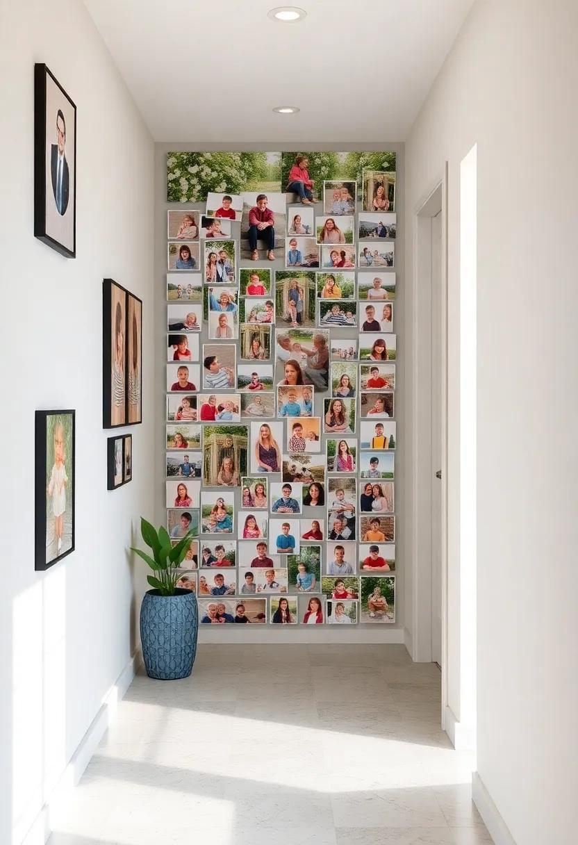 Build a whimsical wonderland by ⁢creating a photo mural of childhood snapshots, sparking joy for‌ everyone who​ strolls by