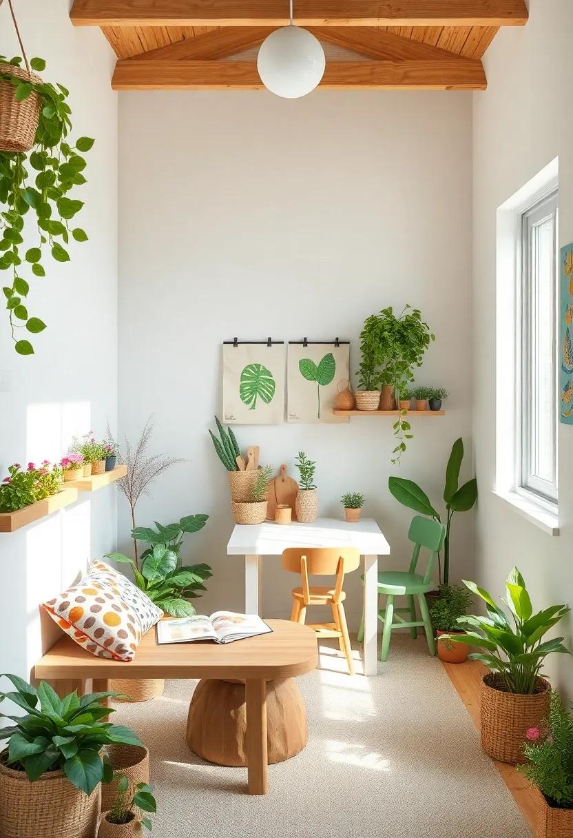 Outdoor ⁢oasis: The charm of the outdoors translates‍ into ⁢this room ‌featuring nature-inspired art supplies and a small station designed ⁣for​ both indoor ​and outdoor craft activities, promoting a ⁣love for greenery