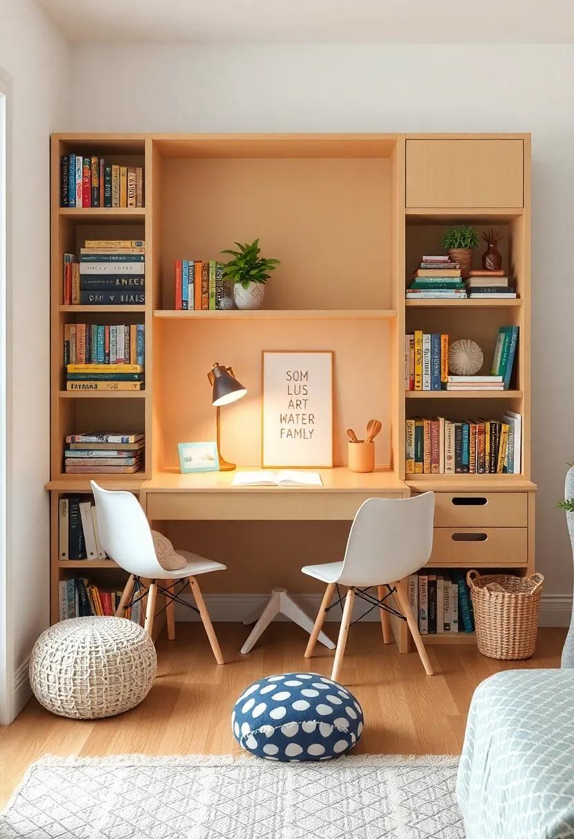 Storybook⁢ Sanctuary: This ⁤literary-inspired space combines a love for books with creativity, featuring a hidden art station in a bookshelf ⁢nook, where ‌kids⁤ can create illustrations of their favorite ‌stories