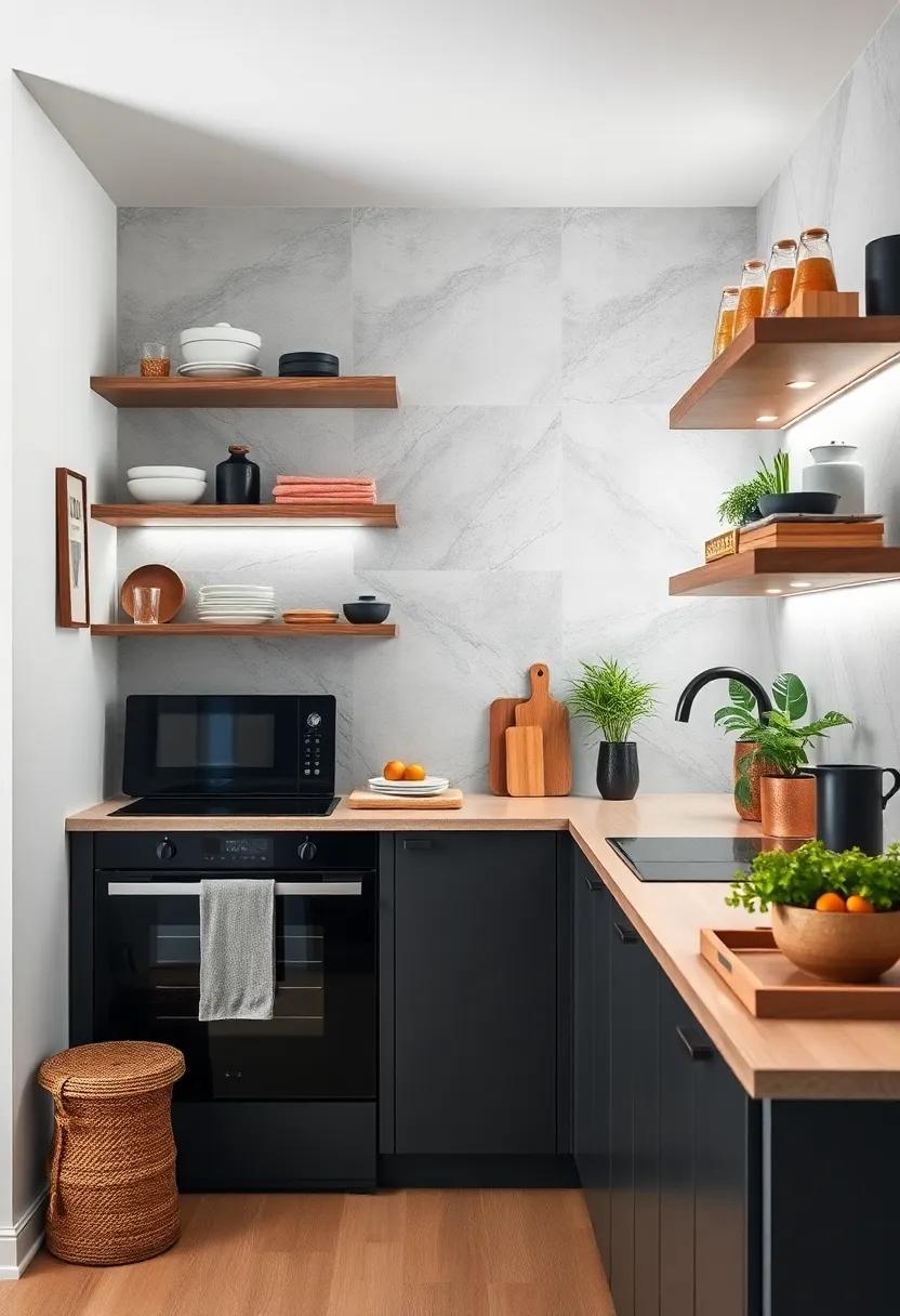 Compact Corner shelves Designed To ‌Utilize ‍Every Inch ⁢of ‍Small Kitchen Space ‌While Adding Visual Interest
