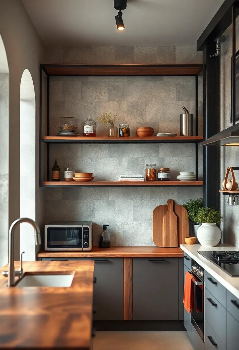 Industrial‍ Style Open Shelving Featuring Metal Frames​ And Reclaimed Wood For An Urban Loft ⁤Kitchen Vibe