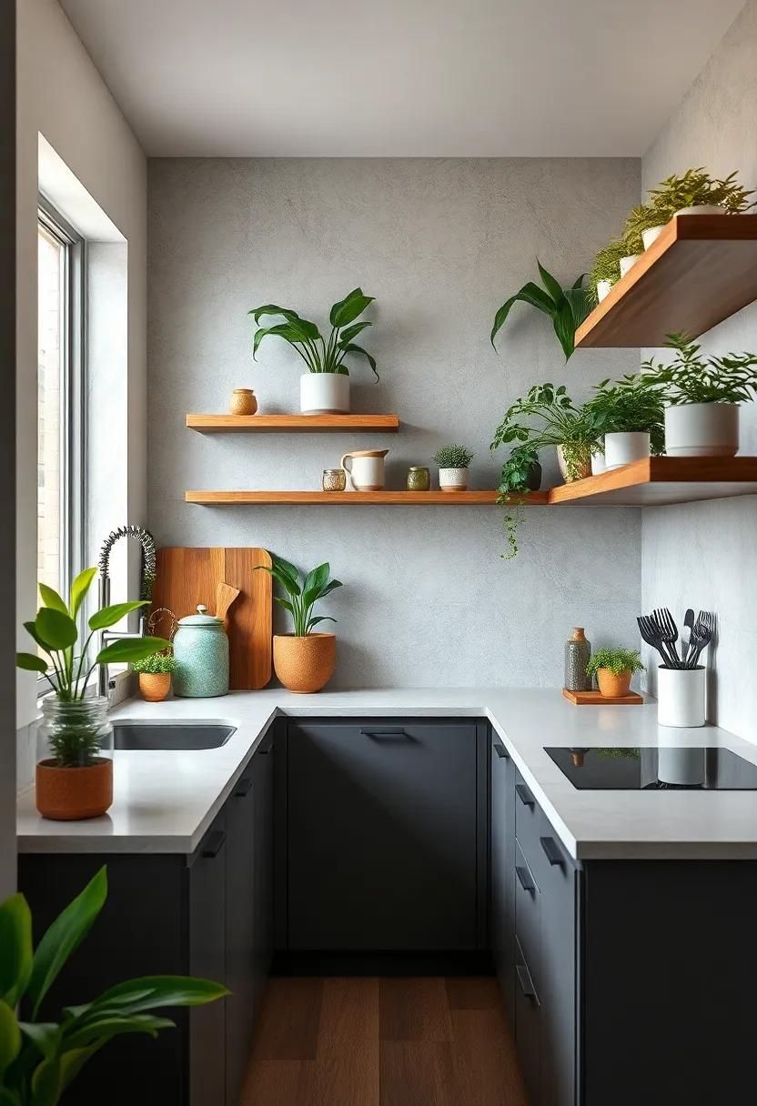 Shelving Units Featuring Integrated Planters‍ To Bring Fresh Greenery ⁤And⁤ Organic‍ Shapes Into the Kitchen