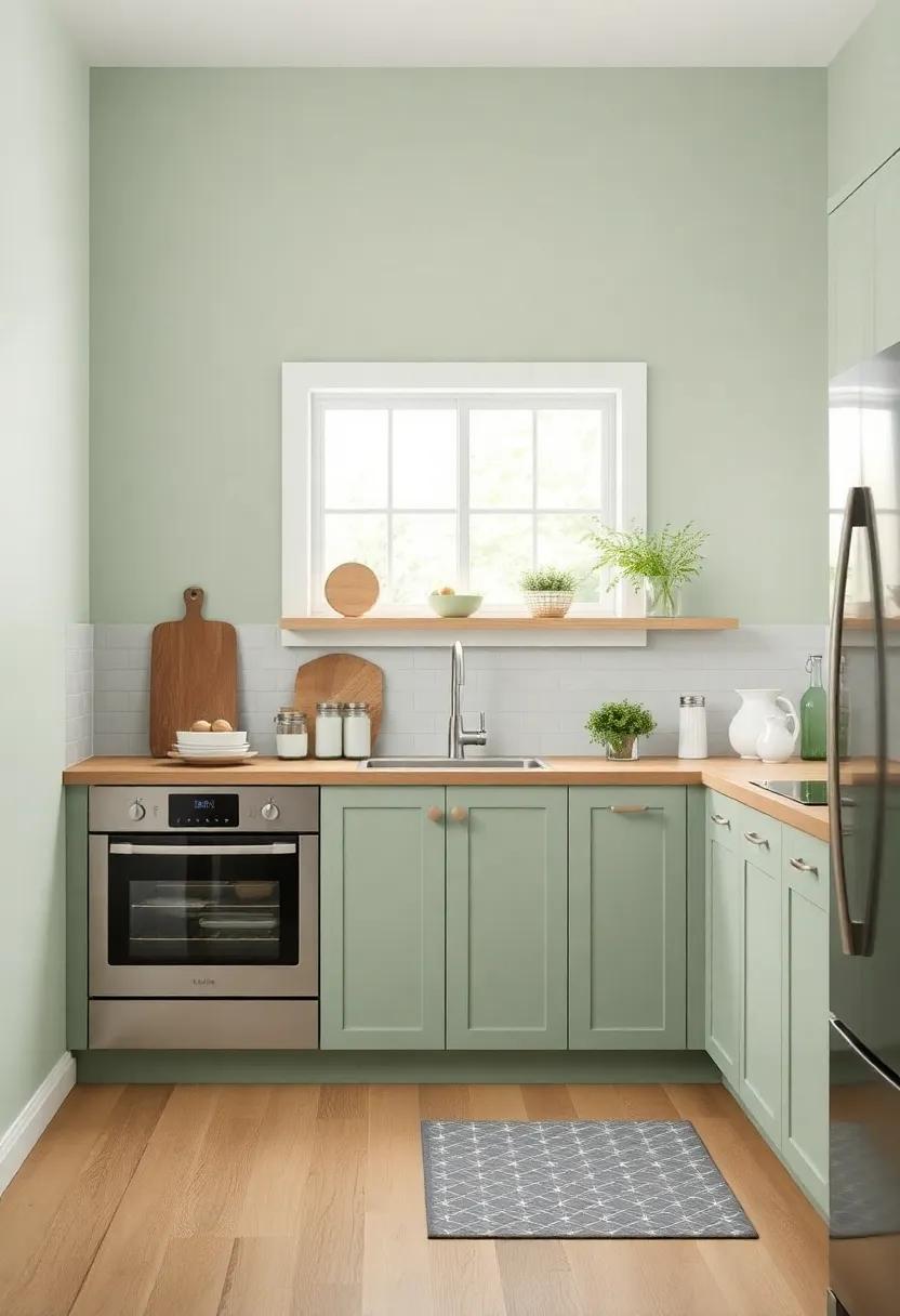 Soft Sage: This gentle green pairs beautifully with wood ⁢accents,⁤ adding a touch⁢ of ⁢nature and tranquility ​to your cooking space