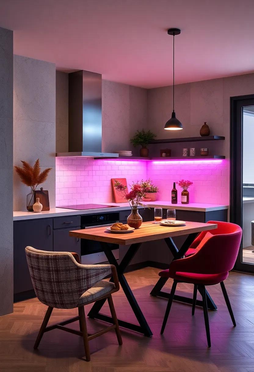 Creative Foldable Table Setups With Integrated Lighting to⁤ Brighten Small ⁢Kitchen Working Areas