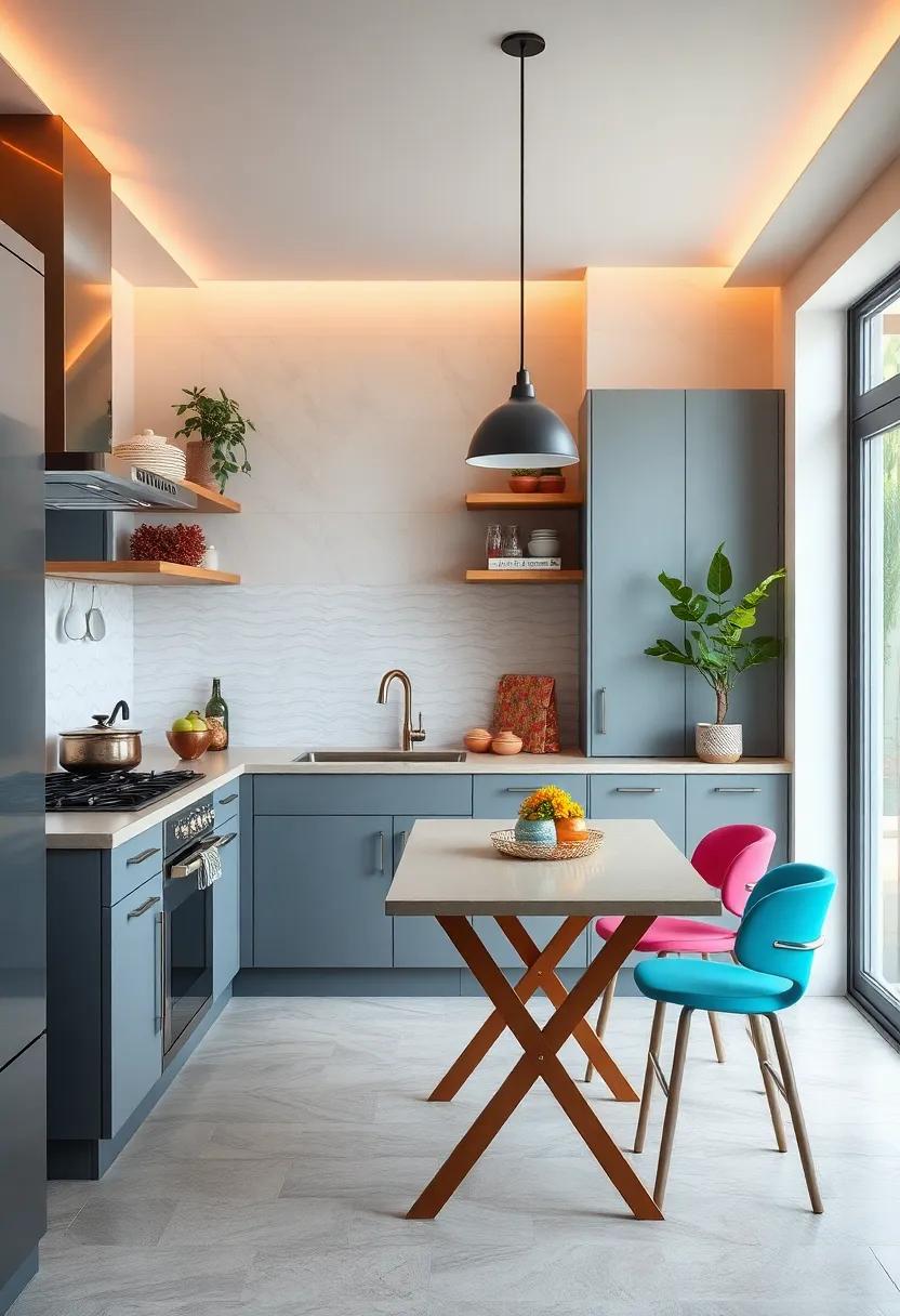 Vibrant Colors and Patterns infusing Personality Into Foldable tables for⁤ Small Kitchen Corners