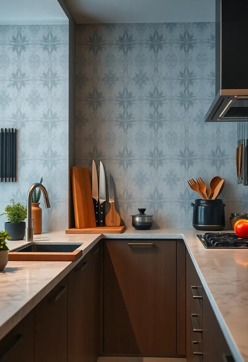 Organized Chef’s Workspace With Magnetic‌ Knife Strips Highlighting Sharp Tools and Culinary ‌Precision