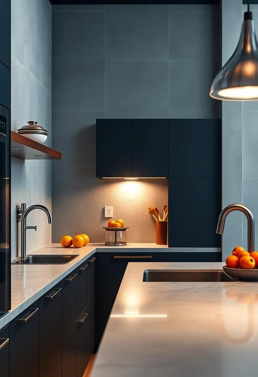 Magnetic Knife Strips Paired With Modern Lighting⁢ Accentuating⁣ The ⁣Sleek Metal Finish And‍ Kitchen Style