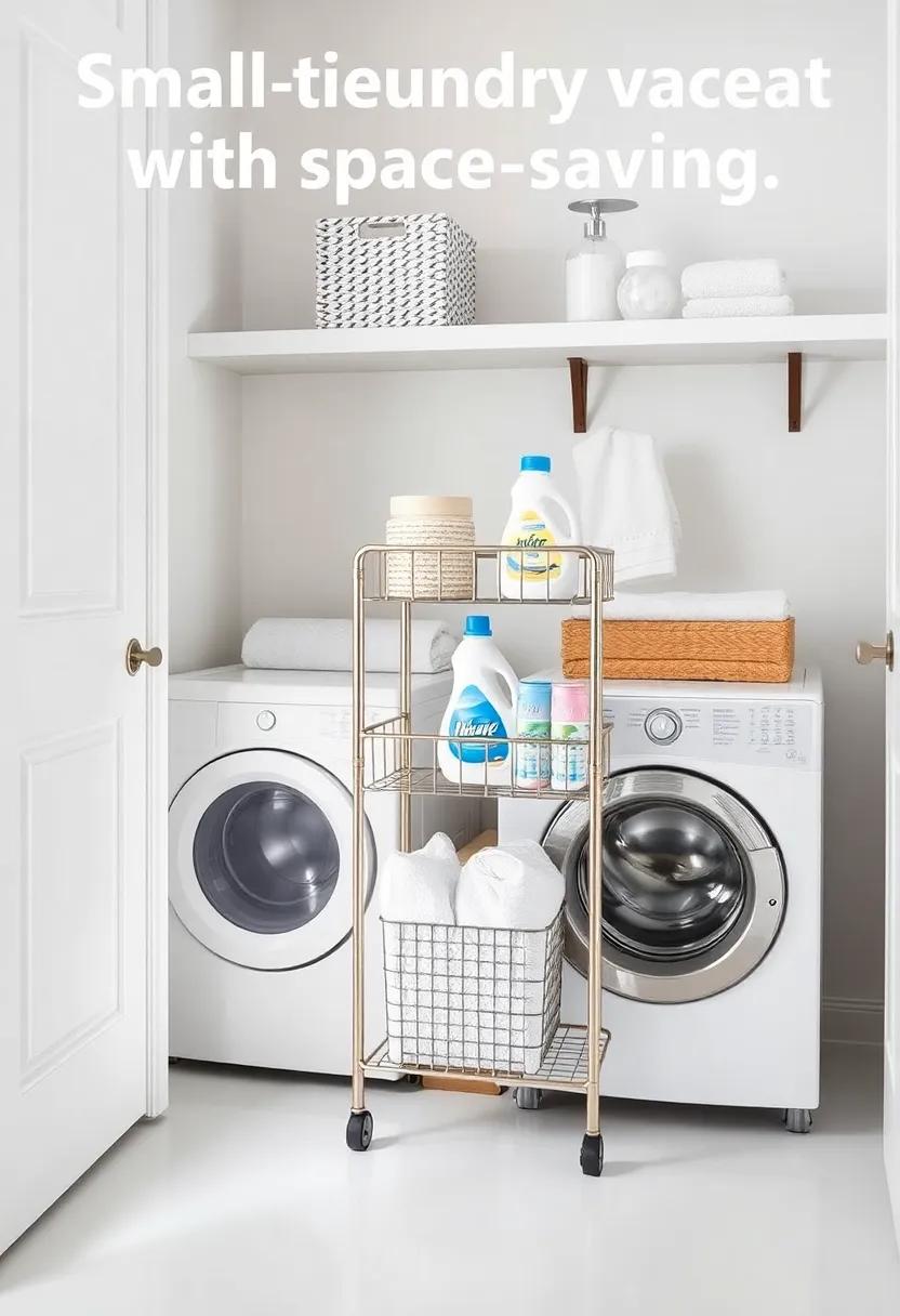 Multi-Tiered Rolling Cart: Maximize ​vertical space with ⁣a rolling cart that can hold detergent,⁢ fabric softeners,​ and ​dryer sheets, making everything ⁤accessible‍ and mobile