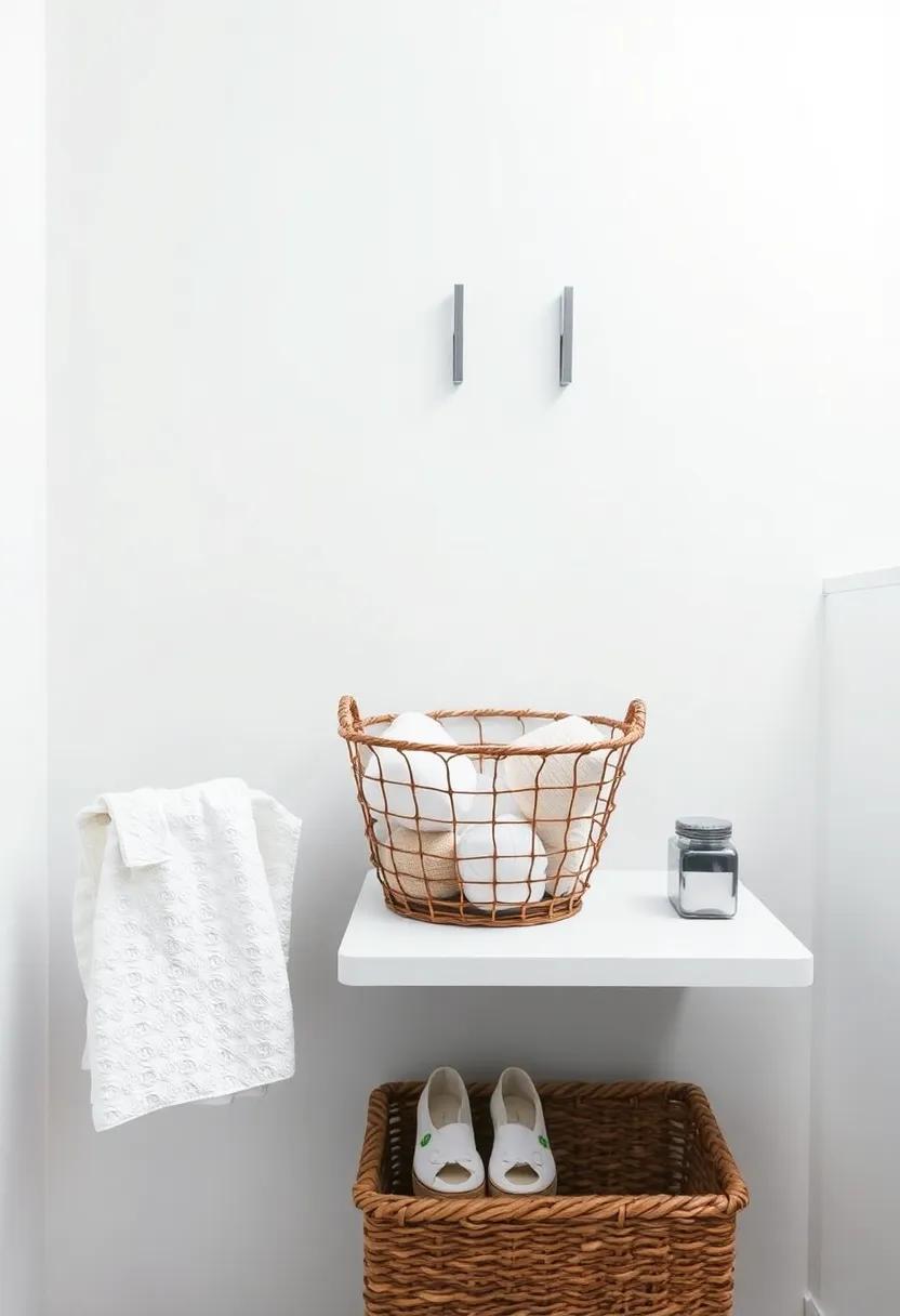 Basket for Small Items:⁢ Use a small basket on a nearby ⁣shelf to ⁢collect items ‌like ​single socks and loose change that ‌often get ⁣overlooked in the laundry process