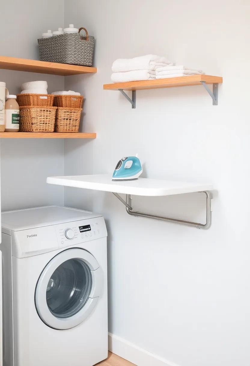 Wall-Mounted Ironing‌ Board: save floor space with⁤ a‌ wall-mounted ironing board⁢ that can⁣ be folded down when needed and stowed away when you're done