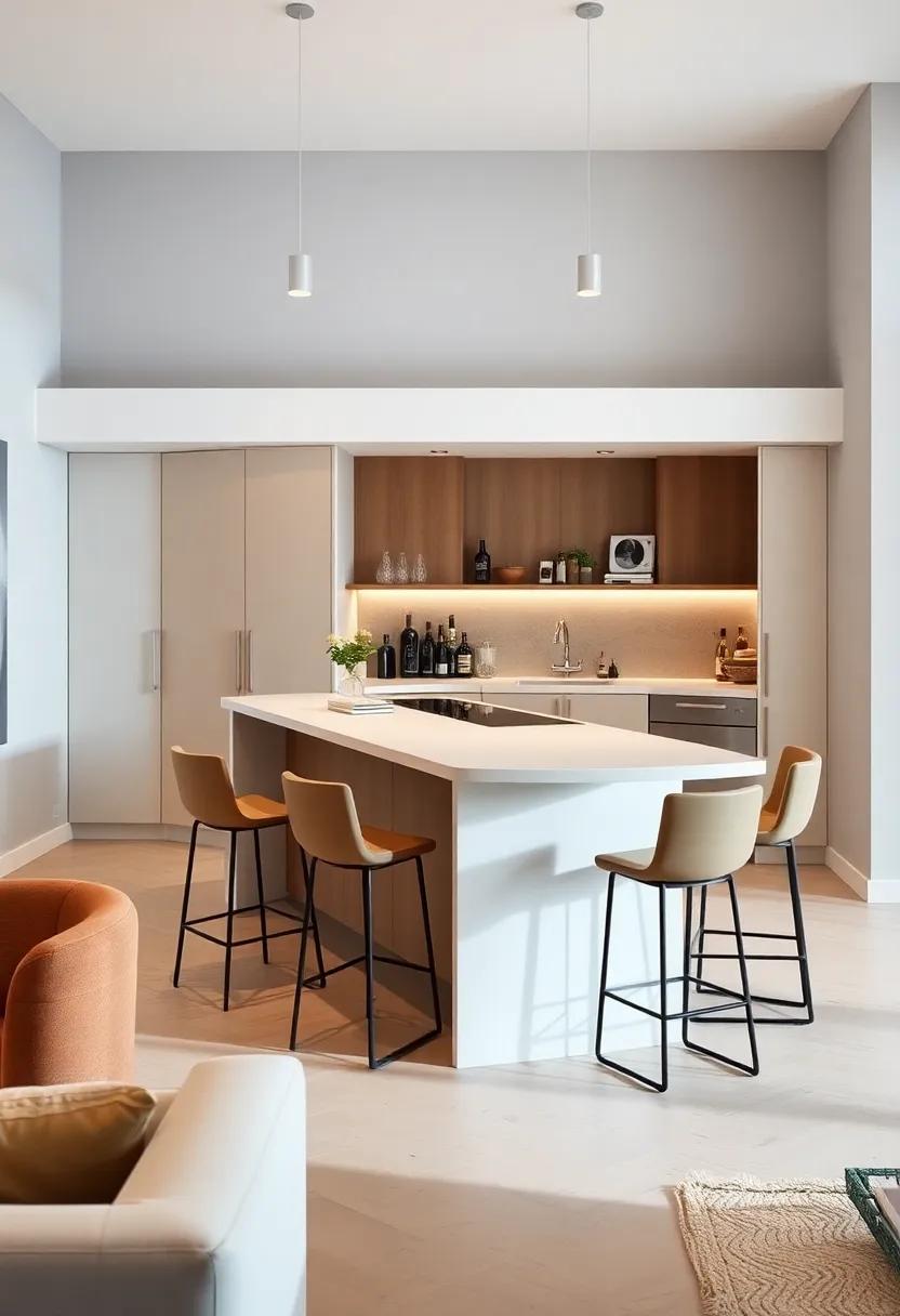 Multi-Functional island:⁢ Invest⁣ in an ⁣island that not only serves as a prep zone but ​doubles as a bar area, providing extra storage‍ and ‌seating