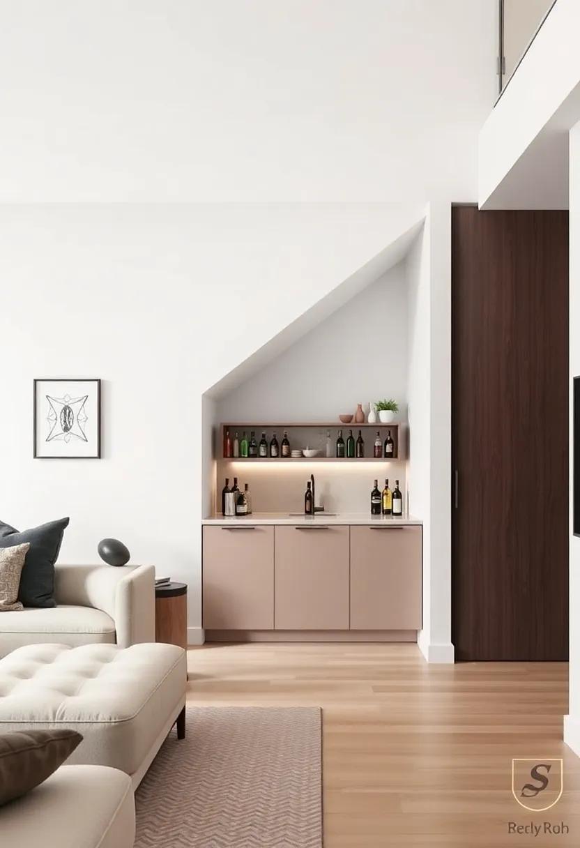 Under-Stair Bar Hub: If‍ you have stairs, a cleverly designed bar⁣ tucked‌ underneath can maximize space while offering a​ cozy⁢ drink ​station