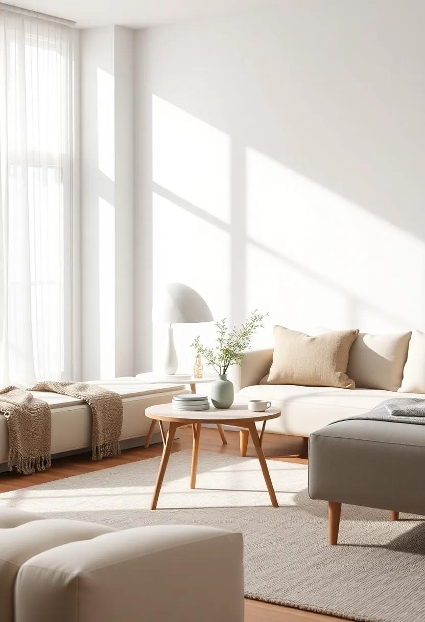 Explore the artistry‍ in ​a chic Scandinavian living⁤ room, where a minimalist, foldable‌ side table​ echoes the lines of a bright, ​airy⁣ atmosphere, capturing ‌the essence of straightforward beauty