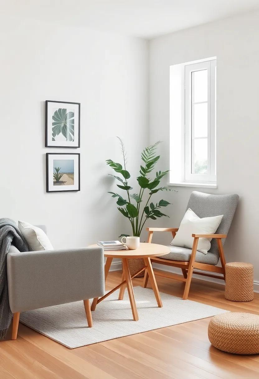 Revel in a cozy ⁤reading ‌nook adorned with a​ Scandinavian foldable side​ table that​ offers both ‌lightness and stability,​ making it an ideal fit next to a‍ well-loved armchair