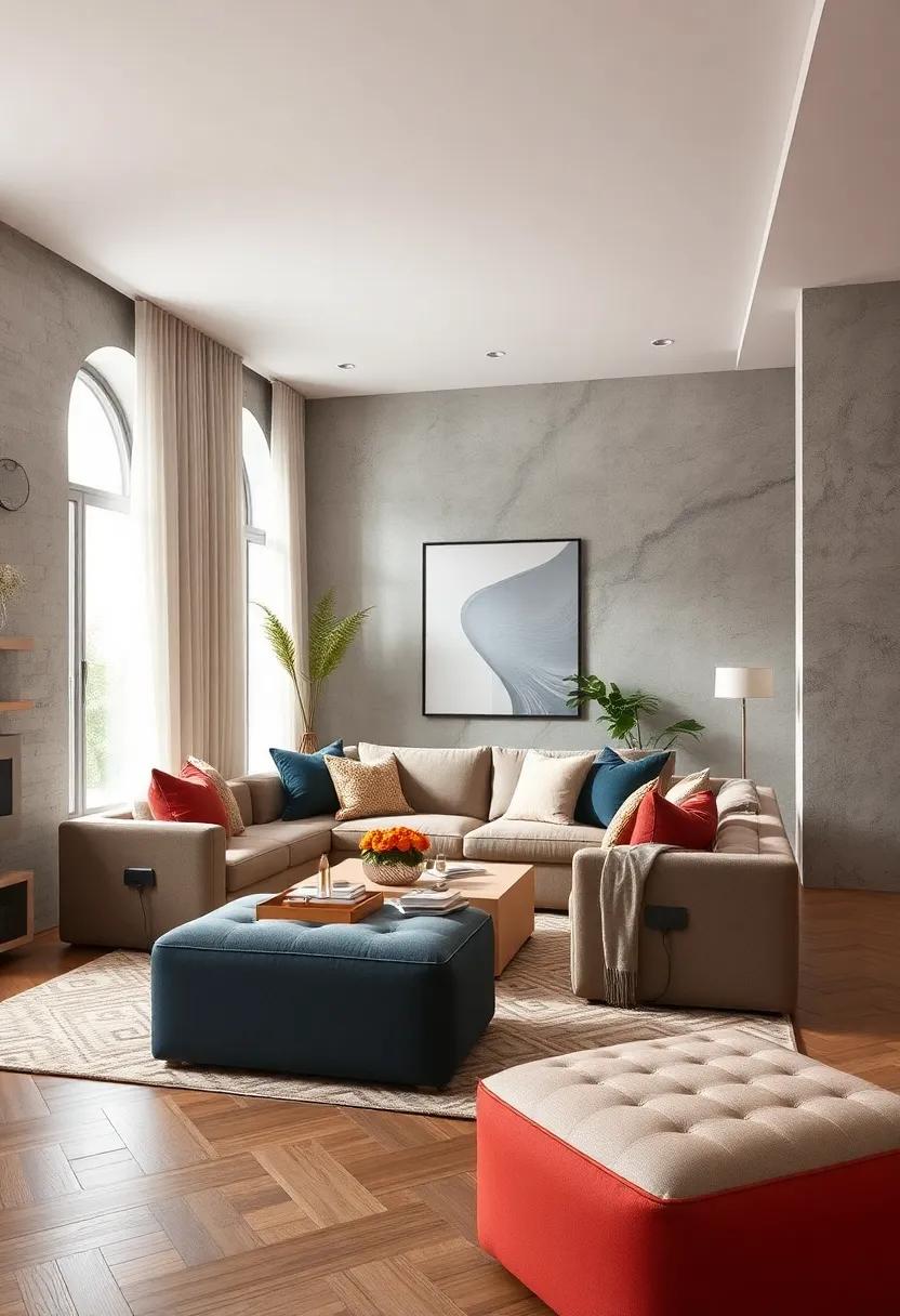 Modular Ottoman Seating with‍ Built-in Charging Ports and ‌Tech-Friendly features for Contemporary ⁤Lifestyles