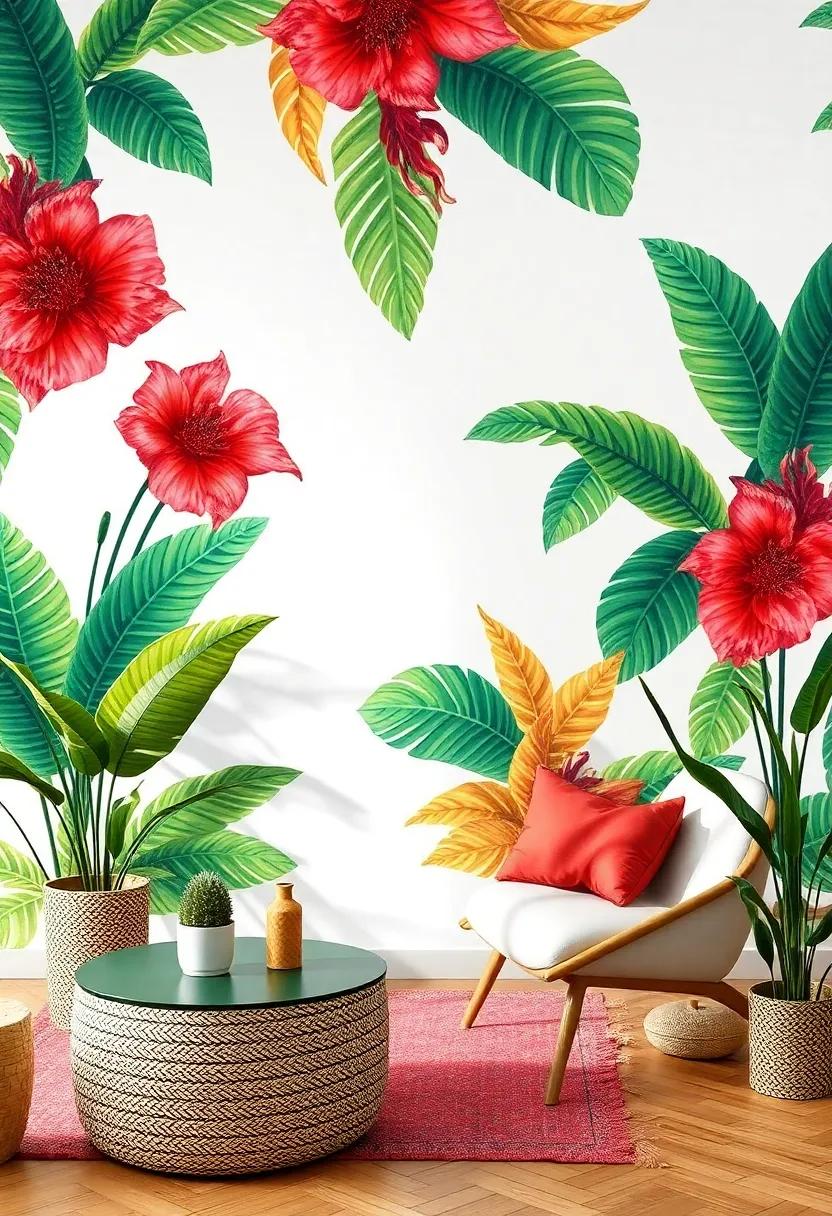 Bold ‌Tropical Prints: Infuse your home with energy using vibrant, oversized tropical motifs in wallpaper ⁢or textiles that bring the outdoors ⁣in