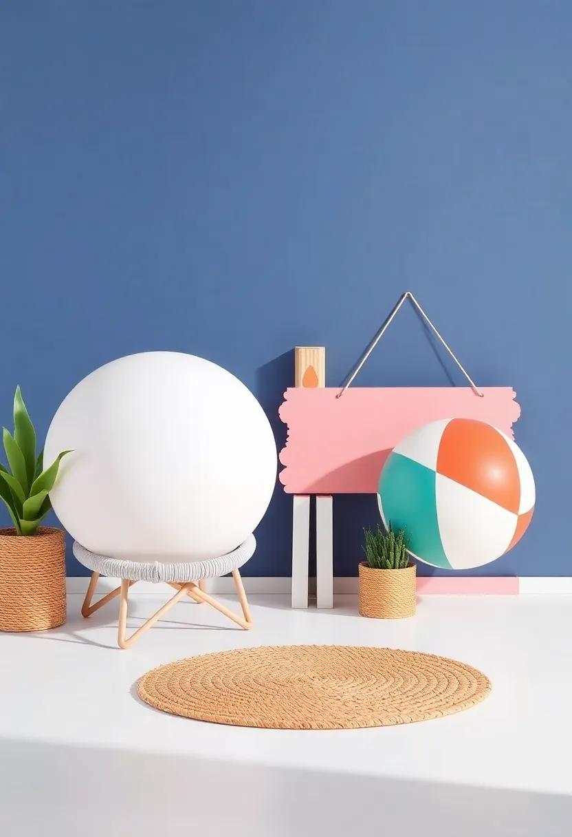Whimsical Accessories: Have fun with quirky summer-themed decor, like oversized beach balls or playful signs, to add a ⁤pinch of personality to your home