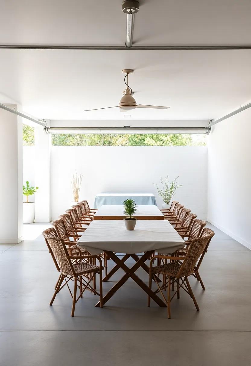 Artistic Arrangement of Outdoor Furniture Under a Modern Pergola in Early⁣ Spring