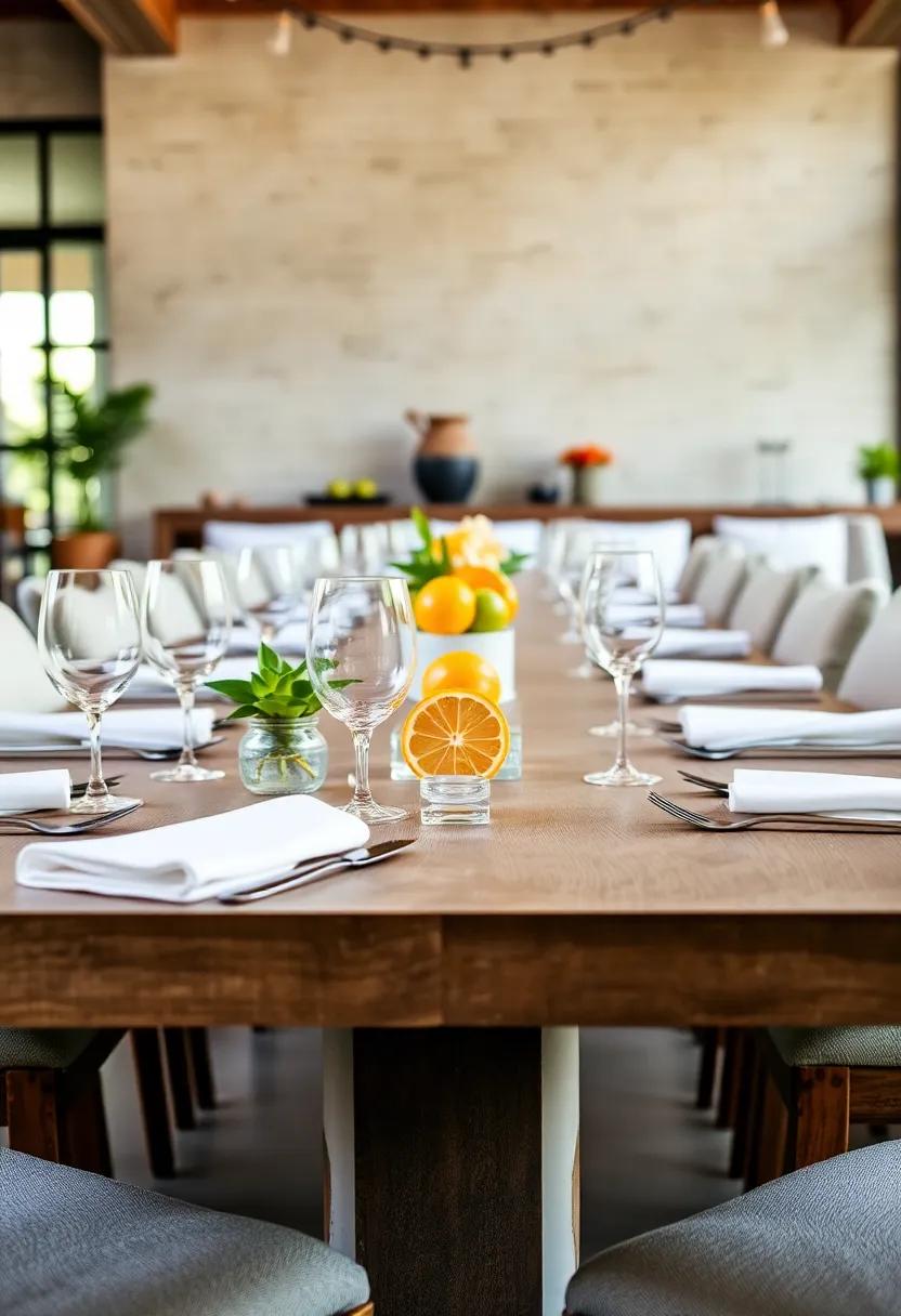 Delicate​ Citrus Slice Place⁢ Cards Resting on Crisp White Napkins Framing Each guest’s Spot
