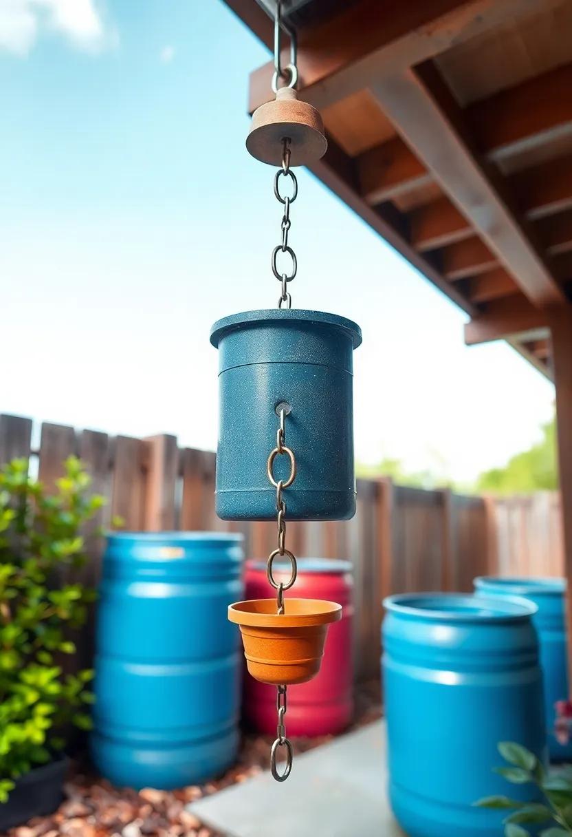 Craft DIY Rain Chains:⁢ Turn⁢ downspouts into artistic rain⁤ chains⁤ that connect to​ your⁢ rain barrels, adding flair‍ to your garden