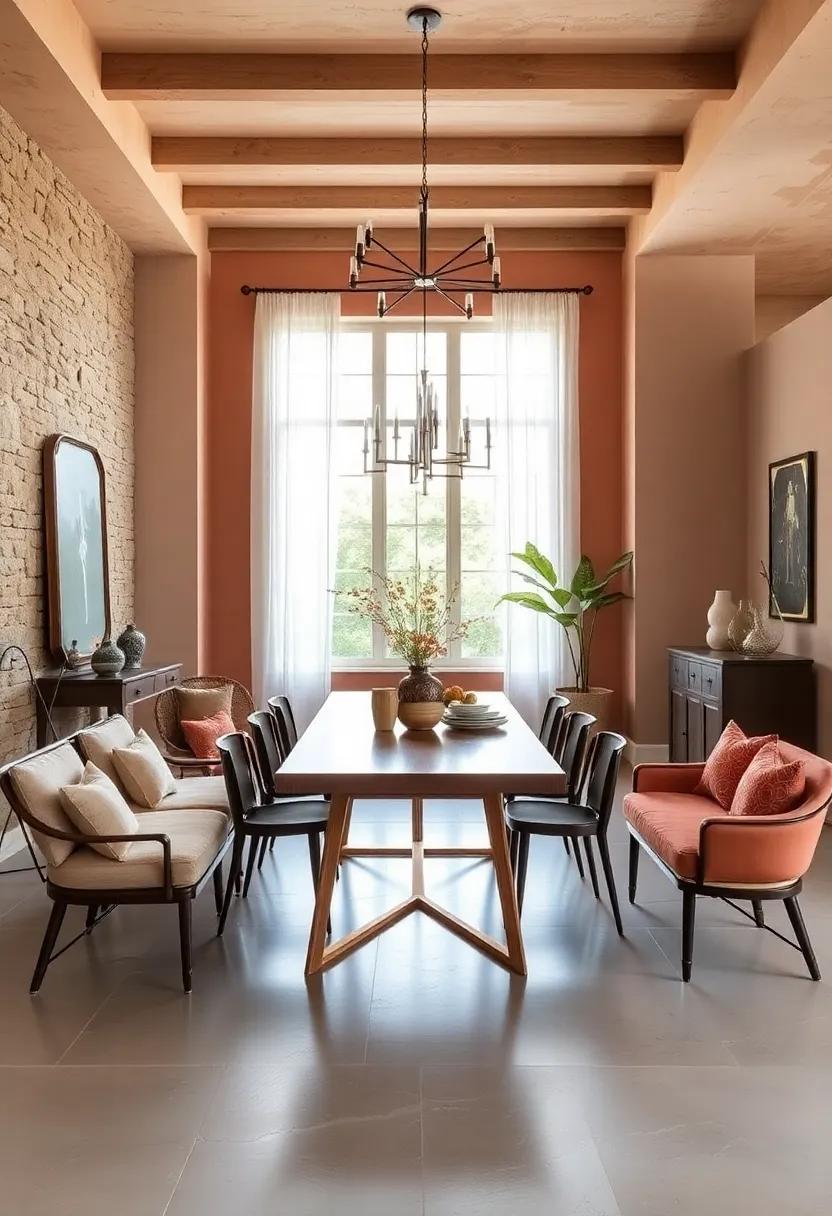 Terracotta Shades Bringing A⁣ Rustic mediterranean Vibe to Your Dining Space