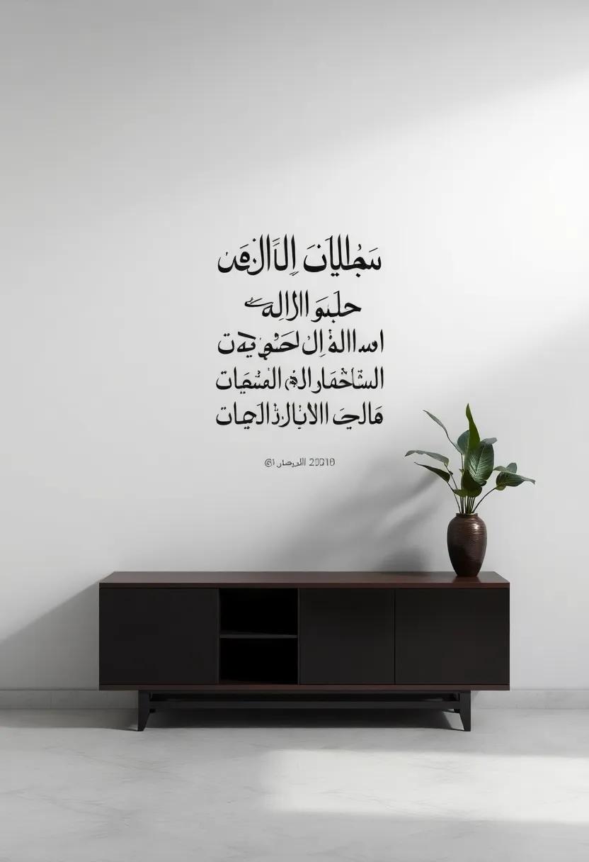 Elegant Thuluth‌ calligraphy displaying a poetic quote, harmoniously​ blending traditional artistry with contemporary design