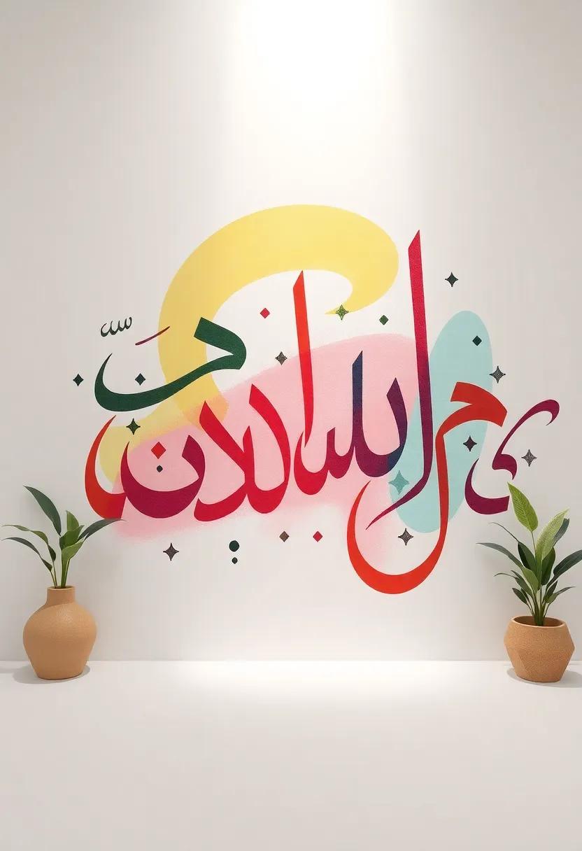 An abstract interpretation of ⁢traditional ⁢calligraphy, using color ⁣and form ⁣to challenge perceptions while ⁣still respecting the art's origins